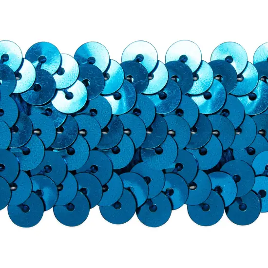 20 yards of 3 Row 1 1/4" Metallic Stretch Sequin Trim | 20 yard cut Silver {2}