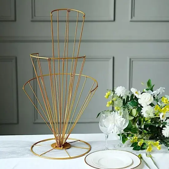 GOLD 28" Spiral Metal Flower DISPLAY STAND Wedding Table Centerpiece {2}