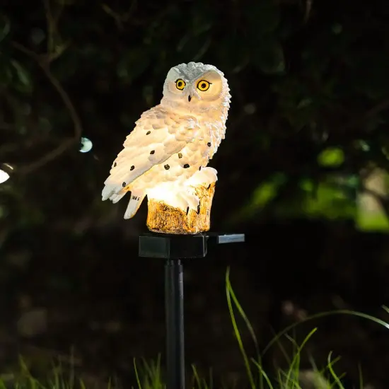 Garden Solar Light Outdoor Decor, Resin Owl Solar LED Light with Stake, Animal Waterproof Light for Flower Fence Lawn Passage Walkway Courtyard Party Decoration, Owl {2}