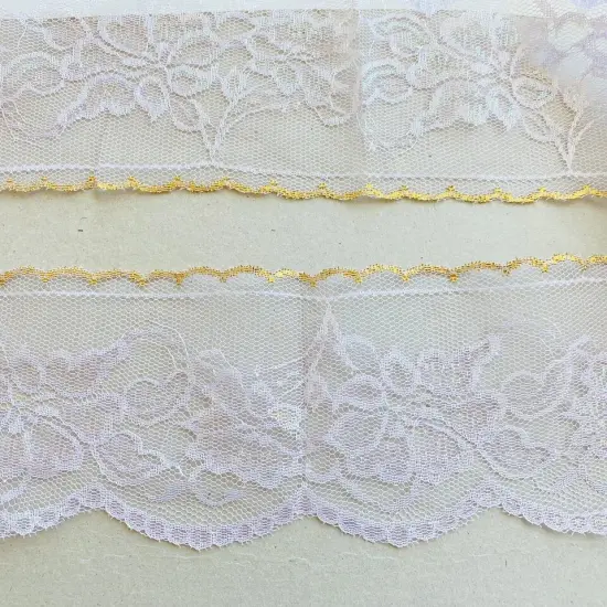 Kitcheniva 3" Wide 3 Yards Light Lavender Fluorescent Floral Lace {3}