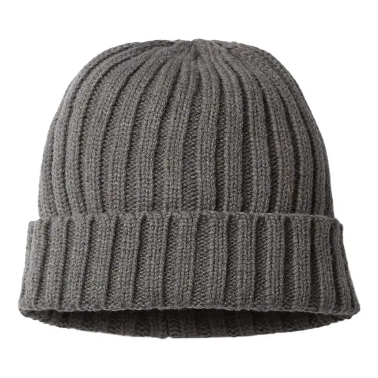 Atlantis Headwear&reg; Sustainable Cable Knit Cuffed Beanie Dark grey {1}