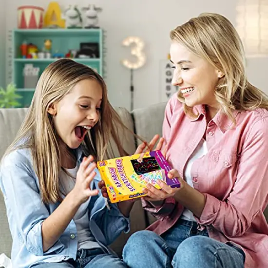 60 Pieces Rainbow Magic Scratch Off Art Crafts Set Supply Drawing Note Kit for Girls Boys Toddler Party Favor Activity Game Birthday Christmas Easter Toy Gift {6}