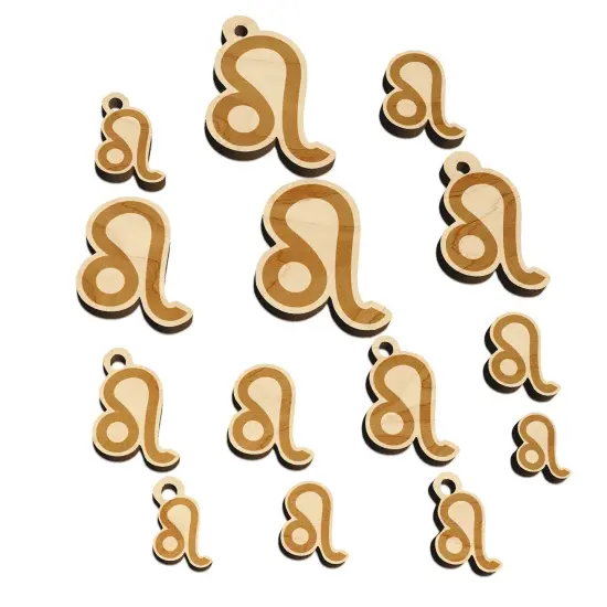 Leo Horoscope Astrological Zodiac Sign Mini Wood Shape Charms Jewelry DIY Craft {7}