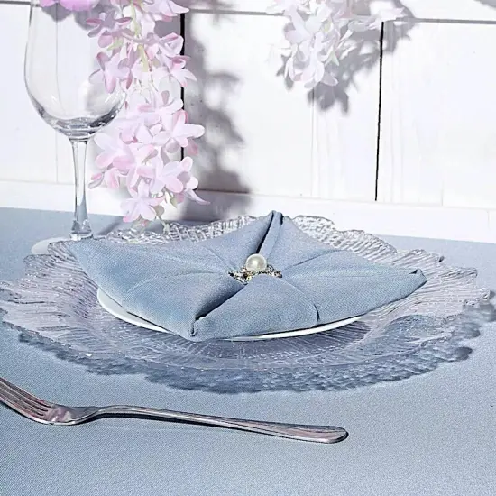 24 CLEAR 13" Round Textured Charger Plates {2}