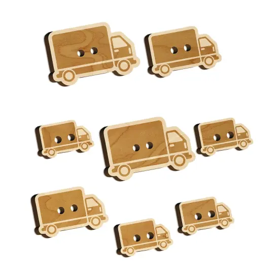 Delivery Truck Vehicle Icon Wood Buttons for Sewing Knitting Crochet DIY Craft {7}