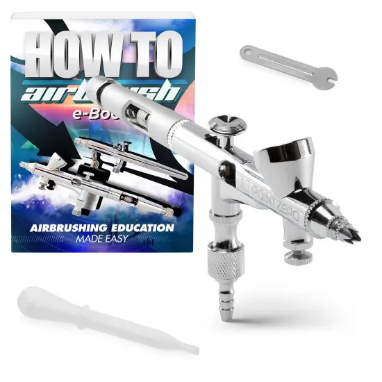 PointZero Precision Dual-Action 2cc Gravity-feed Airbrush MAC Crown Cap .2mm {1}