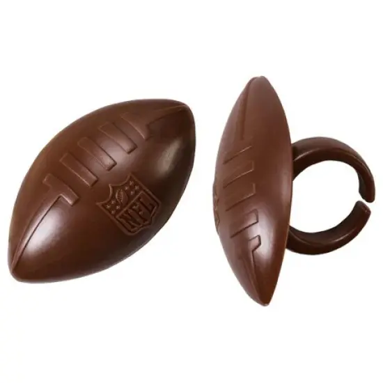 NFL Brown Football with Shield Cupcake Rings set of 12 {6}