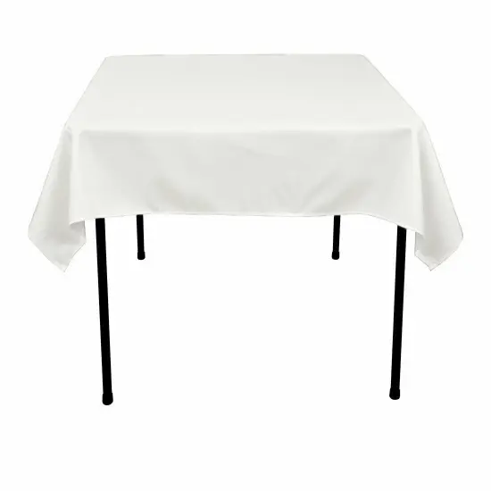 Polyester Square Tablecloth for Wedding Banquets White {1}