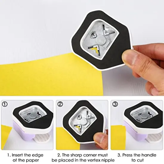 3 Way Beauty Shape Corner Punch, 3 in 1 Corner Paper Punch for Paper Crafts, Laminate, Cardstock, Business Card, DIY Projects, Photo, Card Making and Scrapbooking {4}