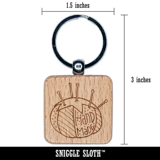 Handmade Cute Sweet Hand Drawn Tomato Pincushion Sewing Quilting Crafts Engraved Wood Square Keychain Tag Charm {2}