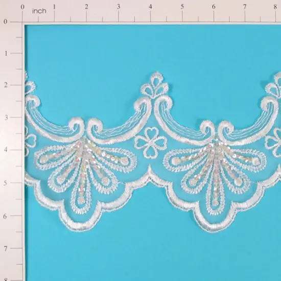 Vintage Fanfare Bridal Lace Trim White {3}