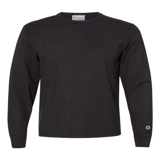 Champion&reg; Garment-Dyed Long Sleeve T-Shirt Navy {3}