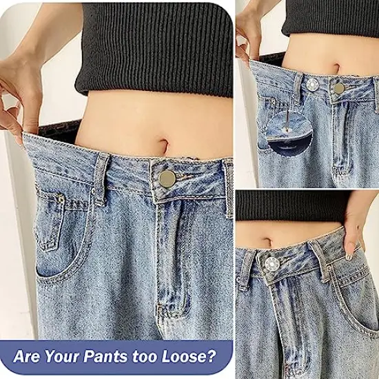 60 Sets Jean Buttons Pins, 17mm and 20mm No-Sew Removable Metal Buttons for Jeans, Jean Button Replacement Repair Combo Rivets and Screwdrivers in Storage Box, Women and Men's Jeans Clothing Supplies {5}