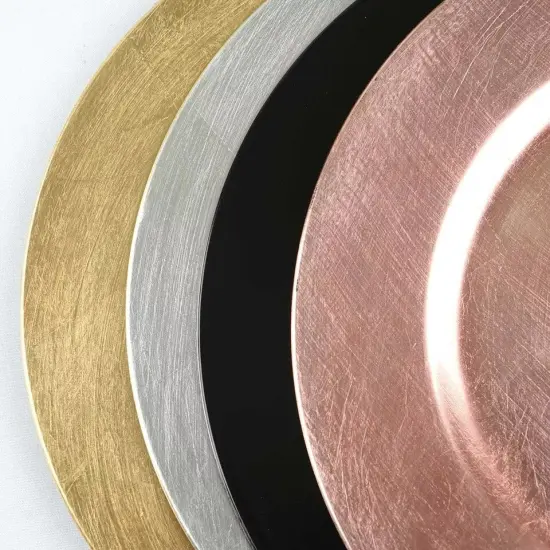 6 pcs 13" SILVER Round CHARGER PLATES {3}