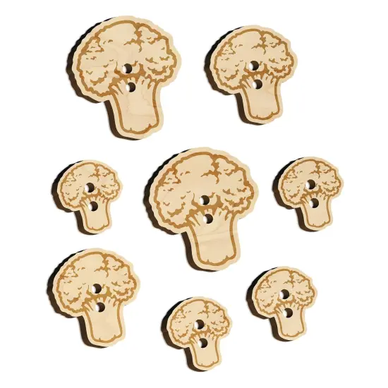 Vegetable Broccoli Wood Buttons for Sewing Knitting Crochet DIY Craft {7}