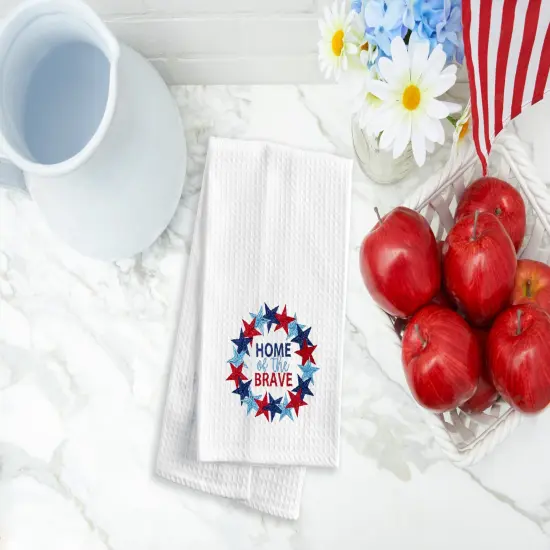 Home Of The Brave Wreath Cotton Kitchen Towel {4}