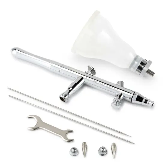 PointZero Dual-Action 4-Color Changing Airbrush Set w/ MAC Valve - 3 Tip Set (.3mm .5mm .8mm) {3}