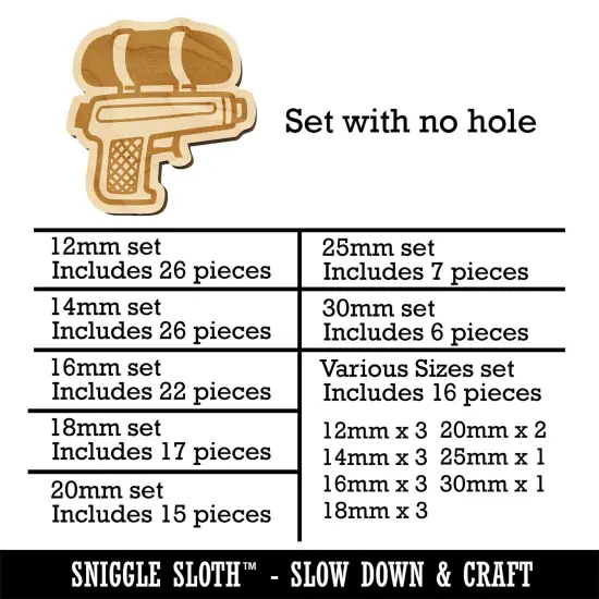 Toy Water Gun Pistol Mini Wood Shape Charms Jewelry DIY Craft {1}