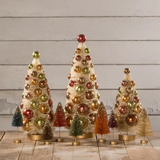 Fall Polka Dot Bottle Brush Trees - Set of 3 {4}