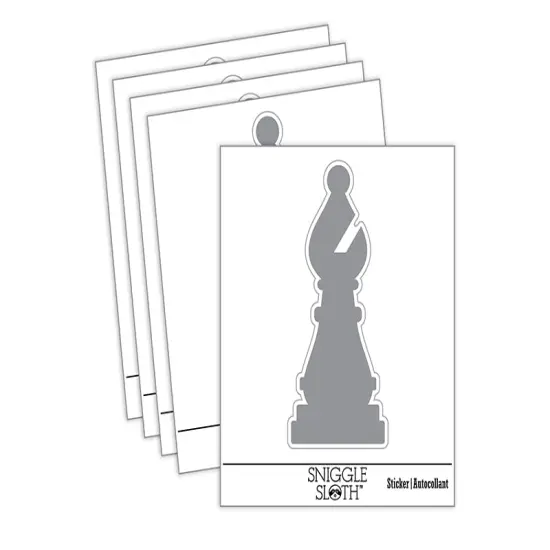 Chess Bishop Piece Waterproof Vinyl Phone Tablet Laptop Water Bottle Sticker Set - 5 Pack {2}