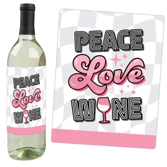 Big Dot of Happiness Last Disco - Bachelorette Party Decorations for Women and Men - Wine Bottle Label Stickers - Set of 4 {6}