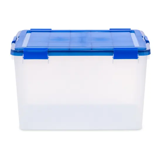 IRIS USA 3Pack 74qt WEATHERPRO Airtight Plastic Storage Bin with Lid and Seal and Secure Latching Buckles {3}
