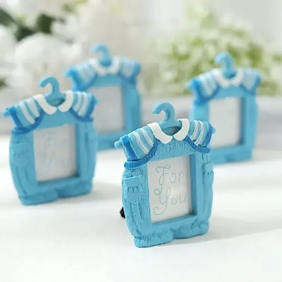 BLUE WHITE 4 Mini 4" PICTURE FRAMES Newborn Clothes {3}