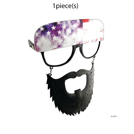 Adults Clear Sun-Staches Glasses with Black Beard {1}