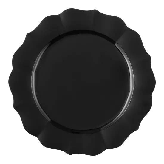 Black Round Lotus Plastic Dinner Plates - 10.25" (120 Plates) {2}
