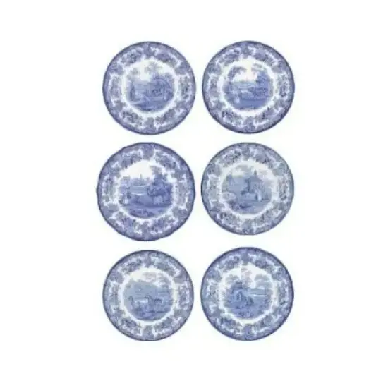 Spode Blue Room Set of 6 Zoological Plates, Assorted Motifs {4}