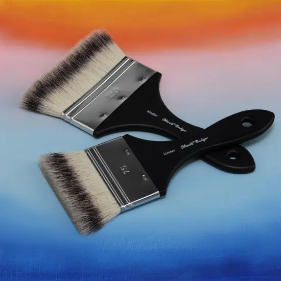 Creative Mark Mimik Synthetic Badger Mottler Brushes - Animal-Friendly Mottlers for Oil, Acrylics, Watercolor, Large Surfaces, & More! {3}