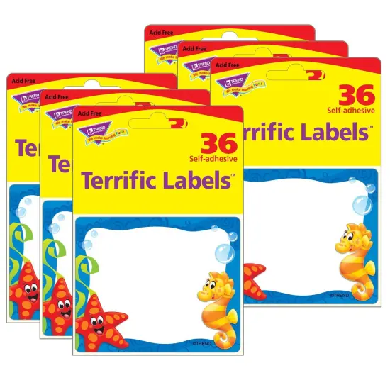 Sea Buddies&trade; Terrific Labels&trade;, 36 Per Pack, 6 Packs {1}