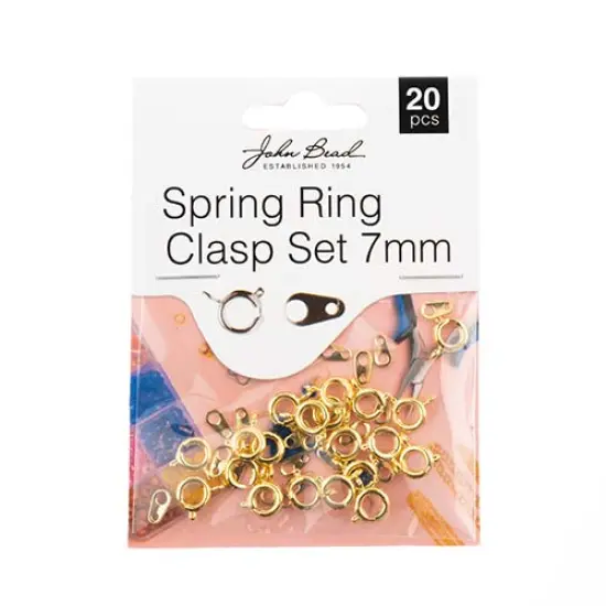 John Bead Must Have Findings 7mm Spring Rings Set, 20pcs Gold {2}