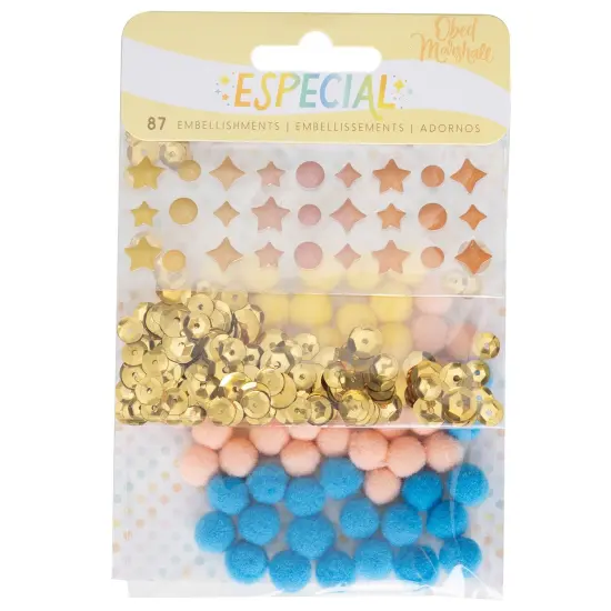 Obed Marshall Especial Mixed Embellishments-Enamel Dots, Sequins & Mini Pom Poms {1}