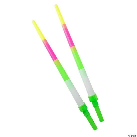 13 1/2" Light-Up Yellow, Pink, Green & White Expanding Swords - 12 Pc. {2}