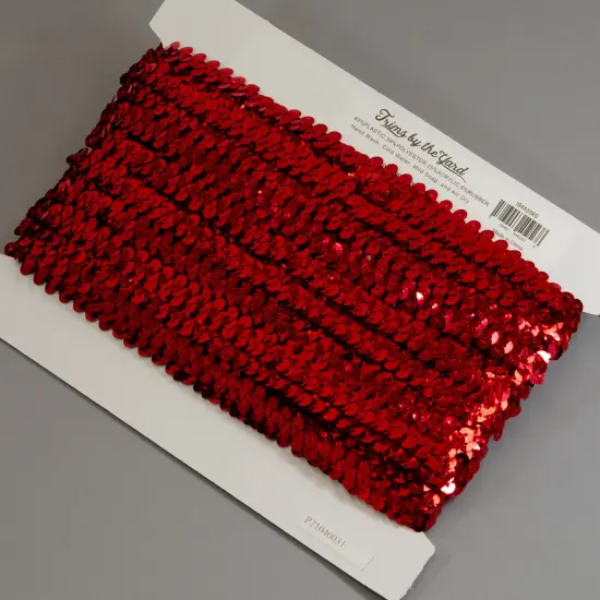 10 yards of 1 Row 3/8" Metallic Stretch Sequin Trim | 10 yard cut Orange {4}