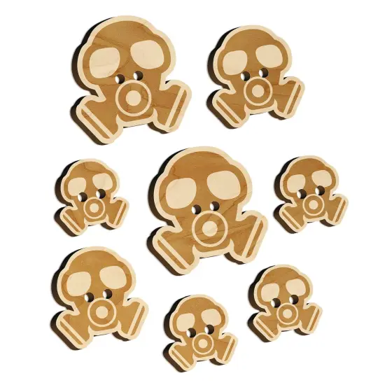 Chemical Gas Mask Ventilator Pandemic Wood Buttons for Sewing Knitting Crochet DIY Craft {7}