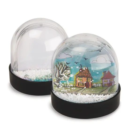 S&S Worldwide Color-Me Snow Globe Kit, Create Your Own Design on Incl. Insert, Fill, Shake & Enjoy the "Snow" Fall! DIY Craft For Kids & Adults, Ideas & How-To's Incl. Approx. 3&rdquo;W x 3-1/2&rdquo;H. Makes 12 {3}