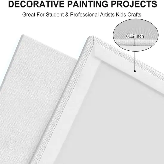 12 Pieces 8x10 Inch , 10 oz Double Primed Acid-Free 100% Cotton Paint Canvases for Painting, Blank Flat Canvas Board for Acrylics Oil Watercolor Tempera Paints {1}