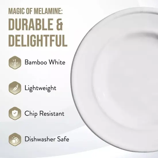 American Atelier White Melamine Salad Plates, 9-Inch Set of 4 {4}