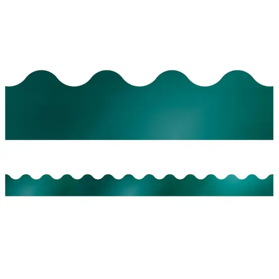 Sparkle + Shine Teal Foil Scalloped Border, 39 Feet Per Pack, 6 Packs {2}