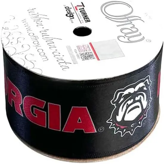 1.5" Georgia Ribbon, Licensed by Offray Ribbon - Officially Licensed (Red - 5 Yards (15 Feet)) {1}