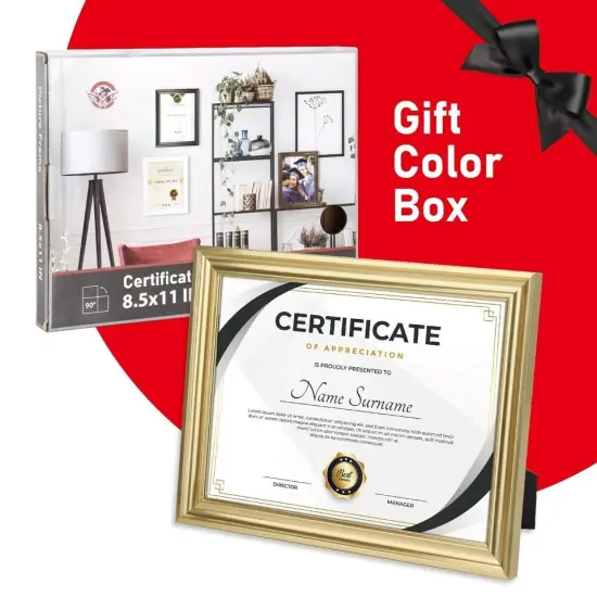 Set of 4 8.5x11 Gold Wall Frames {4}