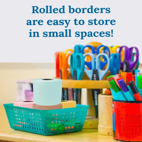 Carson Dellosa 260Ft Rolled Boho Sunset Bulletin Board Borders, 4 Pk of Scalloped Border Trim, Brown, Green, Yellow and Pink for Classroom D&eacute;cor {4}