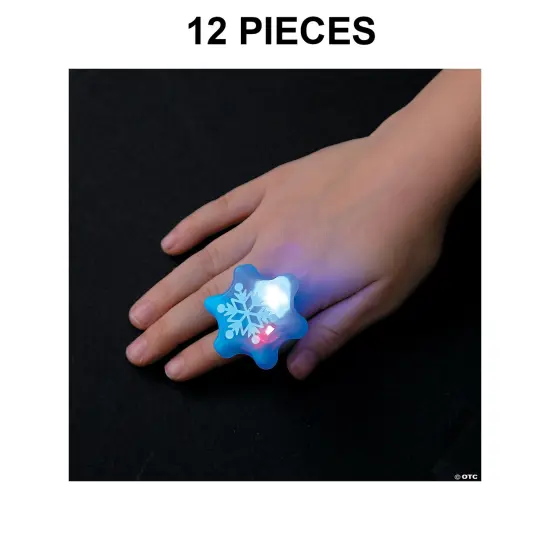 Flashing Snowflake Light-Up Rings - 12 Pc. {1}