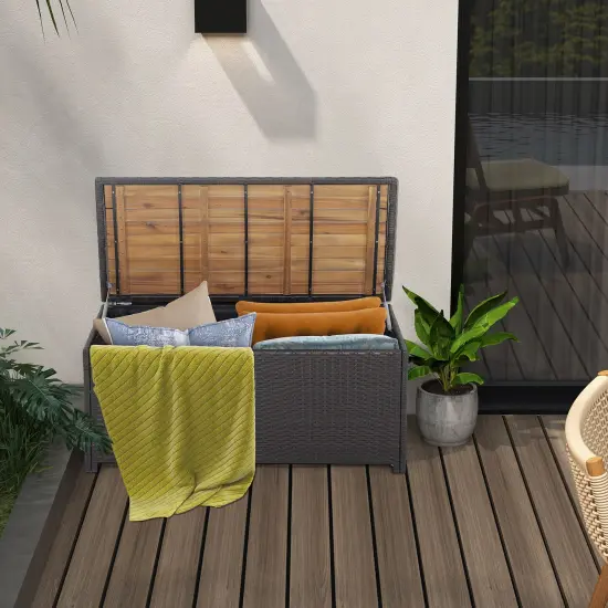 45 Gallon Outdoor Storage Box Bench with Zippered Liner {3}