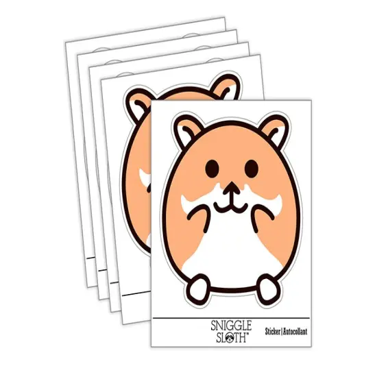 Happy Hamster Waterproof Vinyl Phone Tablet Laptop Water Bottle Sticker Set - 5 Pack {2}