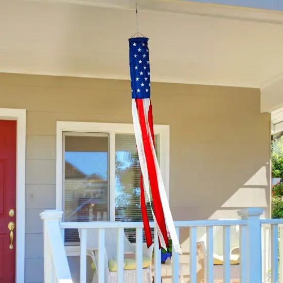 G128 American USA Windsock | 60 Inch | Embroidered 210D Polyester, Patriotic Hanging Decoration {1}