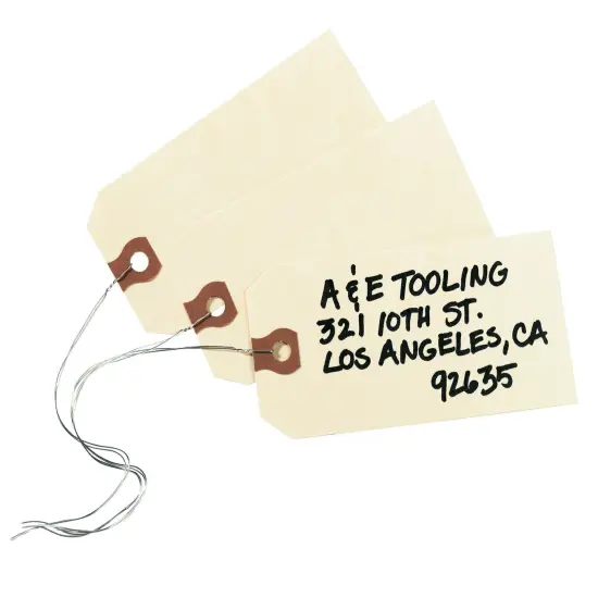 Avery Shipping Tags with Wire, 11.5 pt. Stock, 4-1/4" x 2-1/8", 1,000 Manila Hang Tags (12604) {1}