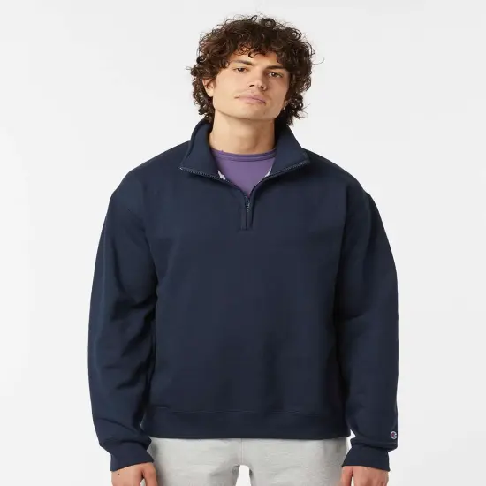 Champion&reg; Powerblend Quarter-Zip Sweatshirt Black {7}